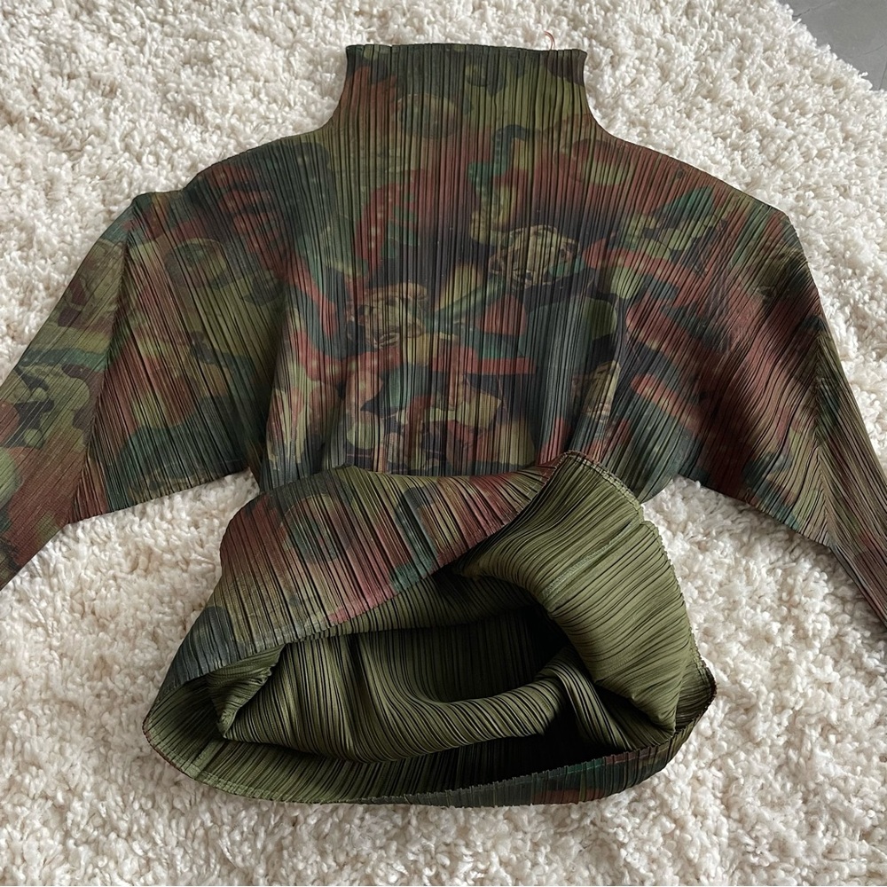 Archive RARE Vintage 1996 Print Pleats Please Issey Miyake Kiwami LongSleeve Top